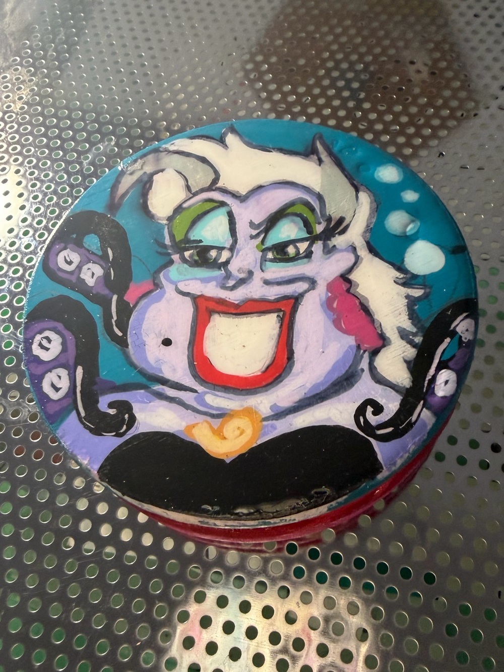 Custom hand painted disney Ursula drinking coaster
